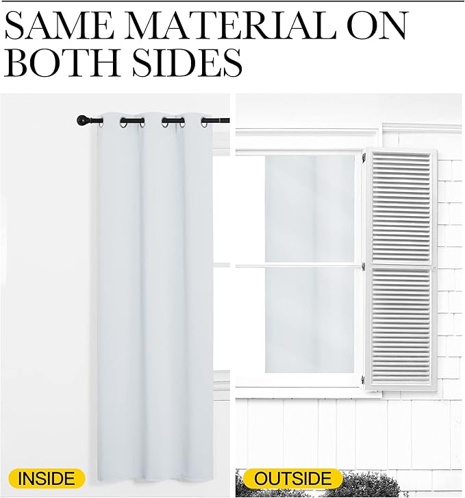 NICETOWN Room Darkening Curtains for Living Room - Easy Care Solid Thermal Insulated Grommet Room Darkening Curtains/Panels/Drapes for Bedroom (2 Panels, 55 by 86, Greyish White)