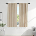 PONY DANCE Beige Window Treatments - W 42 x L 72 Inches, Biscotti Beige Draperies & Curtains Heavy-Duty Soft Back Loop/Rod Pocket Panels Home Decoration Light Block for Living Room, 2 PCs