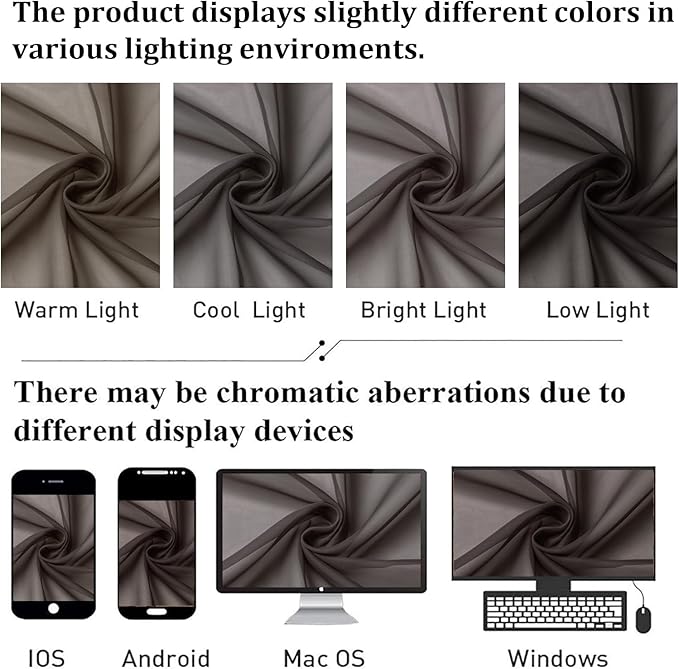 Lecloud Chocolate Sheer Curtains 72 Inches Long 2 Panels, Rod Pocket Voile Light Filtering Curtains for Door Window, Airy Sheer Drapes for Bedroom Living Room, Each Panel 42 X 72 Inch