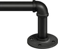 Zeerobee Curtain Rods for Windows 72 to 144, 1 Inch Industrial Wrap Around Black Curtain Rod, Indoor/Outdoor Room Divider Adjustable Drapery Pole, 72"-144"