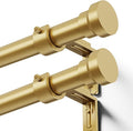 YaFex Curtain Rods 2 Pack 32-144 Inch, Heavy Duty 1 Inch Curtain Rod, Gold Extra Long Adjustable Window Treatment Rods, Modern Design, Easy Installation