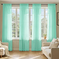 MIULEE Aqua Sheer Curtains 72 Inches Long, 4 Panels Set, Light Filtering Rod Pocket Voile Drapes for Living Room and Bedroom, Airy Soft Fabric Window Treatments, 42 x 72 Inches