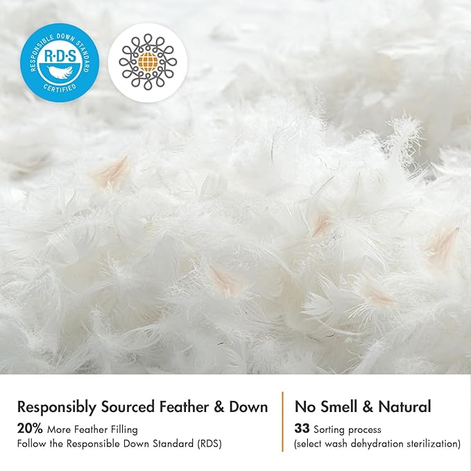 MIULEE Feather Pillow Insert 16x26, Decorative Down Feather Fluffy Throw Pillow Cotton Fabric for Living Room Sofa Bed