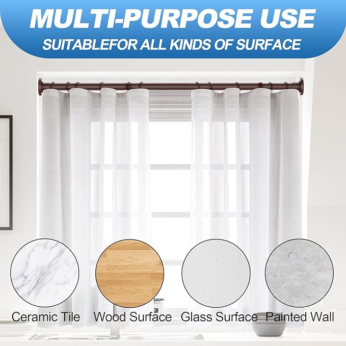 CorkLatta Bronze Shower Curtain Rod 31 to 68 Inch,1 Inch Diameter Adjustable Spring Tension Stainless Steel Telescoping Rod,Easy Install,No Rust