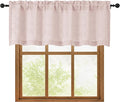 OWENIE Blush Pink Valances for Windows 1 Pcs 18 Inch Length, Light Filtering Textured Short Small Valance Curtains for Bathroom Basement Living Room, Half Window Curtains Over Sink, 60" W by 18" L