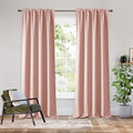 RYB HOME Bedroom Blackout Curtains 80 inches Long, 100% Blackout Thermal Insulated Noise Reducing Curtains for Living Room Nursury, 34 inches Wide by 80 inches Long, Peach Pink
