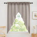 RYB HOME Linen Blend Swag Curtain Valance for Farmhouses, Light Filtering Privacy Small Window Tiers for Bedroom Kitchen Bathroom, Rod Pocket, 36 x63 inch, 1 Pair
