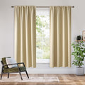 RYB HOME Bedroom Blackout Curtains 72 inches Long, 100% Blackout Thermal Insulated Noise Reducing Curtains for Living Room Nursury, 62 inches Wide by 72 inches Long, Biscotti Beige