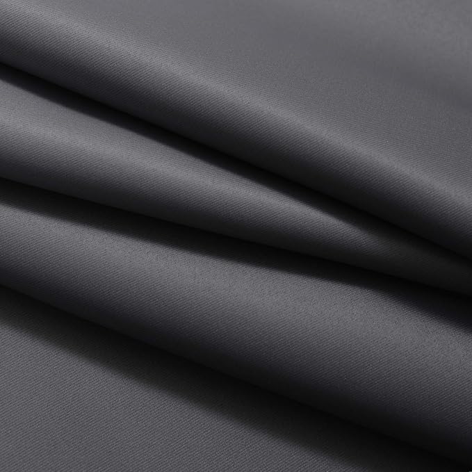 Yakamok Room Darkening Ombre Curtains 36 Inch Length, Black and Greyish White Thermal Insulated Gradient Color Curtains,Light Blocking Grommet Window Drapes for Bedroom,42 Inch Width,2 Panels