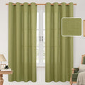 LAMIT Moss Green Linen Curtains 72 inches Long for Bedroom, Grommet Thick Linen Textured Privacy Drapes Light Filtering Christmas Curtains for Farmhouse/Living Room, Set of 2 Panels, 52 x 72 Inch