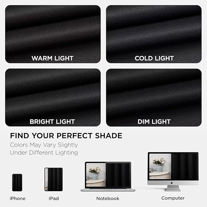 Joydeco Christmas Blackout Curtains for Living Room, Black Curtains 90 Inch Long 2 Panels Set, Room Darkening Grommet Drapes for Bedroom Window (Black, W52 x L90 Inch)