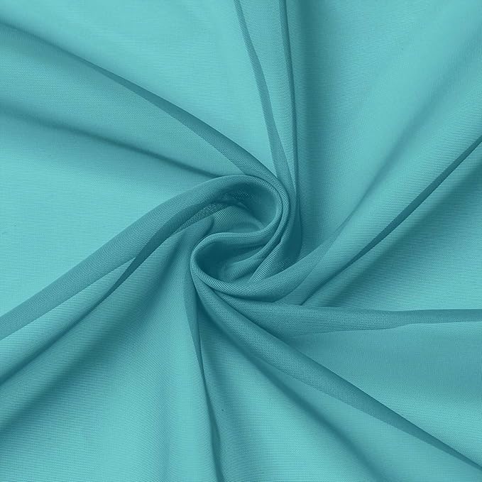 Cafe Curtains 36 Inch Length Tier 2 Pieces, Modern Soft Airy Sheer Kitchen Short Curtains for Small Window, Rod Pocket Small Curtain for Bathroom Basement, Turquoise, Each, 42" Wx36 L Inches