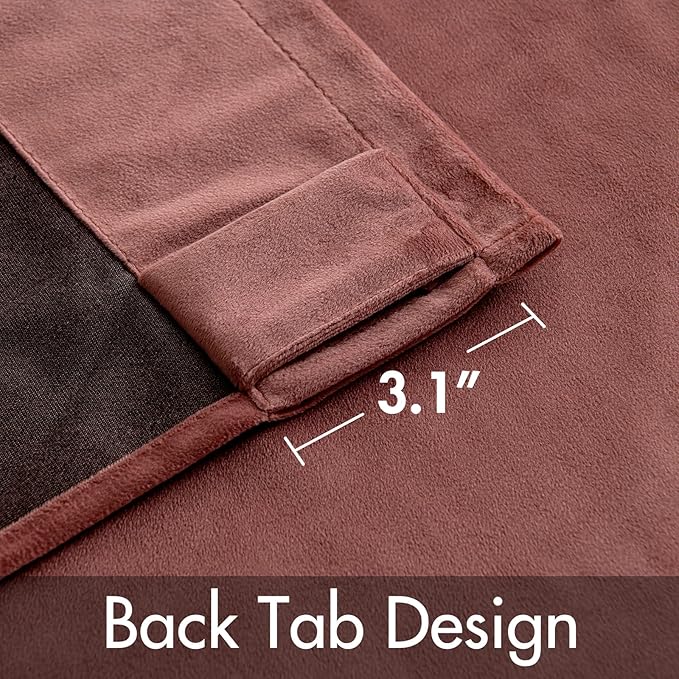 MIULEE Velvet Curtains 90 inches 2 Panels - Luxury Blackout Curtains for Bedroom Living Room Thermal Insulated Super Soft Window Drapes Rod Pocket & Back Tab, Dusty Rose Pink, W52 x L90 inch