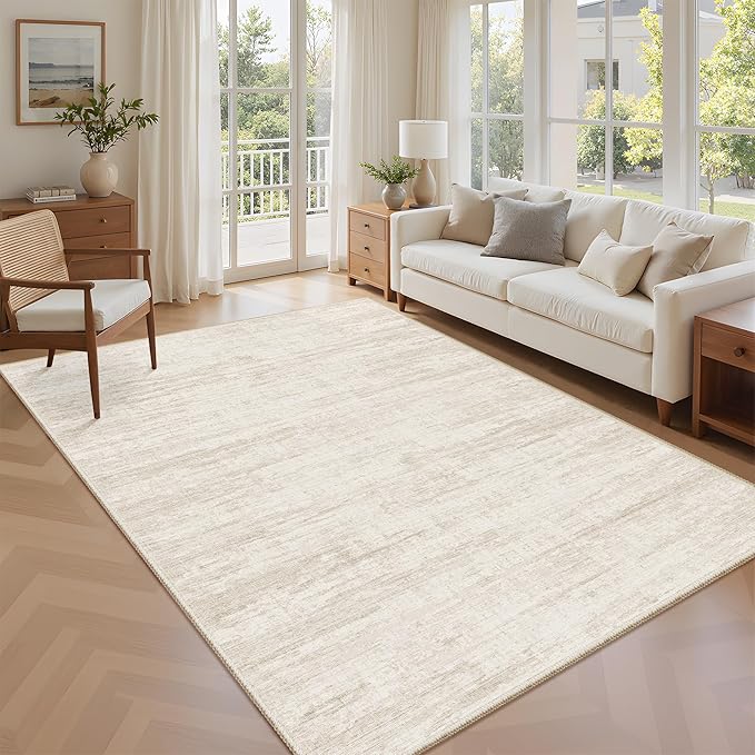 8x10 Area Rugs for Living Room,Modern Abstract Non-Slip Backing Washable Rugs,Soft Thin Large Area Rug，Stain Resistant Carpets for Bedroom Dining Room Home Decor