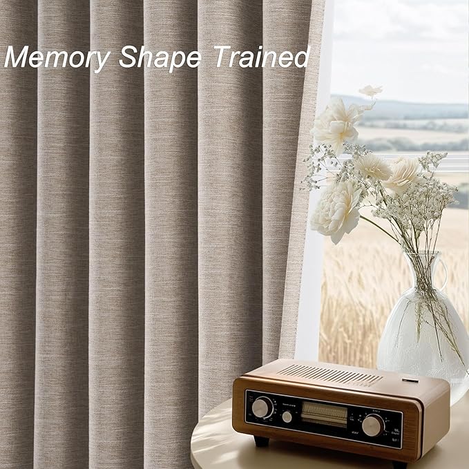 Topfinel Long Curtains for Living Room Custom 105 Inch, Sun Blocking Elegant Internet Famous Curtains Burg for Bedroom Aesthetic Thermal Blackout Drapes Fabric Thick 2panels Back Tab Hooks Pleated