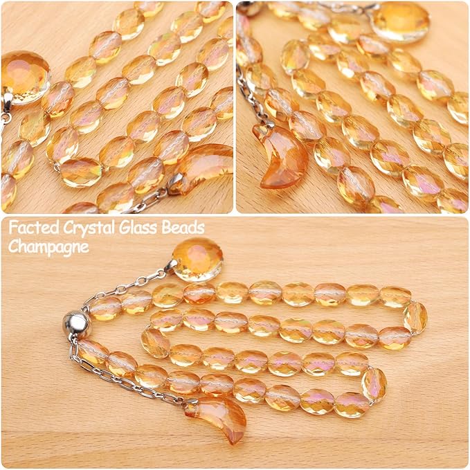 PEDOBO Magnetic Curtain Tiebacks, 2 Pack Crystal Beaded Sun & Moon Pendants Sheers/Draperies Holdbacks for Window Home Office Decor (Gold)