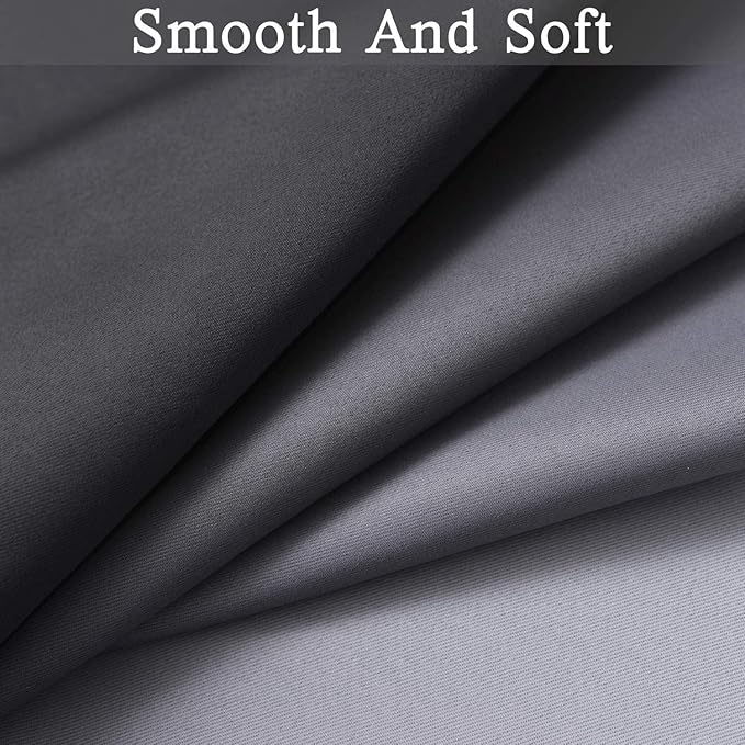 SimpleHome Gradient Color Ombre Room Darkening Curtains Blackout Black Thermal Insulated Grommet Panels Grommet Window Drapes for Living Room/Bedroom, Black,62x63 inches