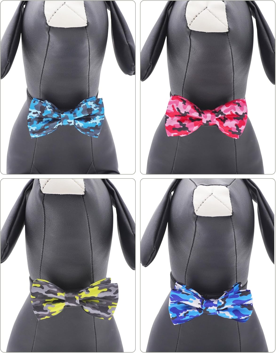 PET SHOW 10 Pack Camo Big Dog Bow Ties for Large Medium Dogs Sliding Collar Attachments Colorful Camouflage Bowties Classic Bowknots Party Holiday Pet Grooming Accessories(Large)