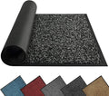 Mibao Front Door Mat, Dirt Trapper Welcome Mat for Outdoor Indoor, Non-Slip Waterproof Doormat, Durable Machine Washable Low Profile Entry Rug for Back Door Outside Patio Porch, 48" x 24", Black