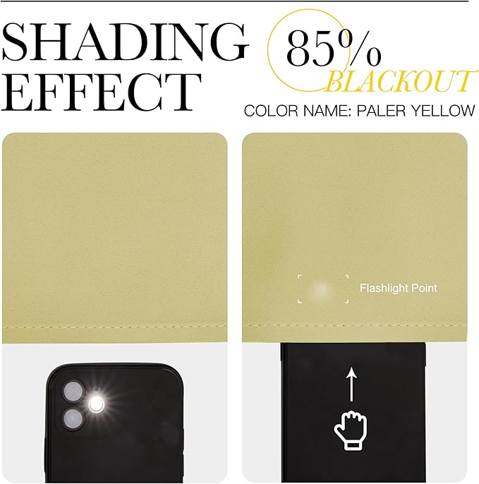 NICETOWN Blackout Curtains for Living Curtains, Paler Yellow, 2 Panels, 42 by 72, Room Darkening Window Curtain Panels, Easy-Care Solid Thermal Insulated Draperies/Drapes for Daughter Room