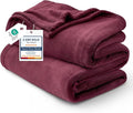 Bedsure GentleSoft Fleece Blanket Twin Size Burgundy - 300GSM Lightweight Plush Fuzzy Cozy Soft Warm Blanket for Bed, Sofa, Couch, Travel, Camping, 60x80 inches