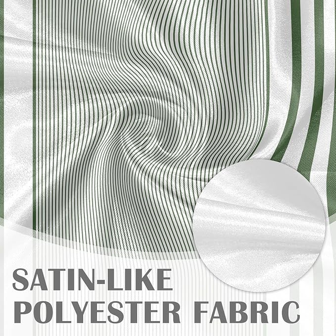 Emvency 2 Pack Valances Window Treatments, Striped Modern Green Farmhouse Minimalist Drapes Adjustable Curtain for Windows Living Room Kitchen Over Sink, 52x18 Inch Rod Pocket Valances