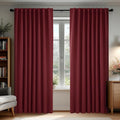 Deconovo Blackout Curtains, Thermal Insulated, W70 x L95 2 Panels, Back Tab, Machine Washable, Room-Darkening Drapes for Bedroom/Living Room Burgundy Red