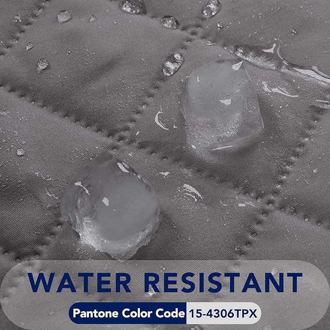 PureFit Reversible Quilted Sofa Cover, Water Resistant Slipcover Furniture Protector, Washable Couch Cover with Non Slip and Elastic Straps for Kids, Dogs, Pets (Small Recliner, Gray/Light Gray)