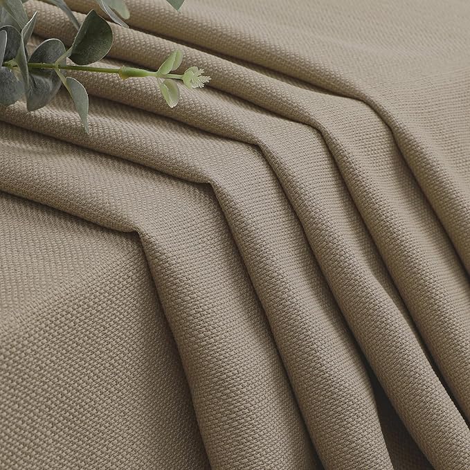 OWENIE Bob Valance Curtains 18 Inch Length 1 Piece, Faux Linen Slub Solid Stone Kitchen Valance for Bedroom Living Room, Farmhouse Soft Airy Rod Pocket Small Window Curtain, Each 60Wx18L Inch