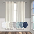 Pitalk Natural Linen Curtains 38 Inch Wide for Door 2 Panel Rod Pocket Back Tab Semi Sheer Neutral Cream Curtains for Small Windows Bathroom Laundry Room Narrow Skinny Drapes Off White 38x63 Length