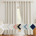 NICETOWN Extra Long Natural Linen 100% Blackout Curtains 120 inches Length 2 Panels Set with Thermal Insulated Liners, 62" Width, Farmhouse Style Window Draperies for Patio Sliding Glass Door