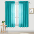 DWCN Turquoise Sheer Curtains Semi Transparent Voile Rod Pocket Curtains for Bedroom and Living Room, 42 x 72 inches Long, Set of 2 Panels
