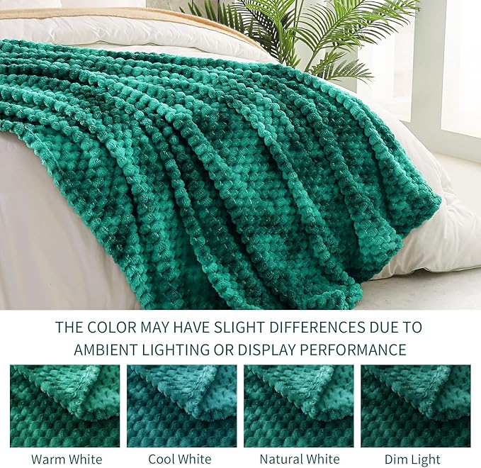 Exclusivo Mezcla Fleece Twin Blanket for Bed, Extra Large Fuzzy Tie-dye Teal Bed Blankets, Soft Cozy Plush Sofa Throws for All Seasons, 60x80 Inches