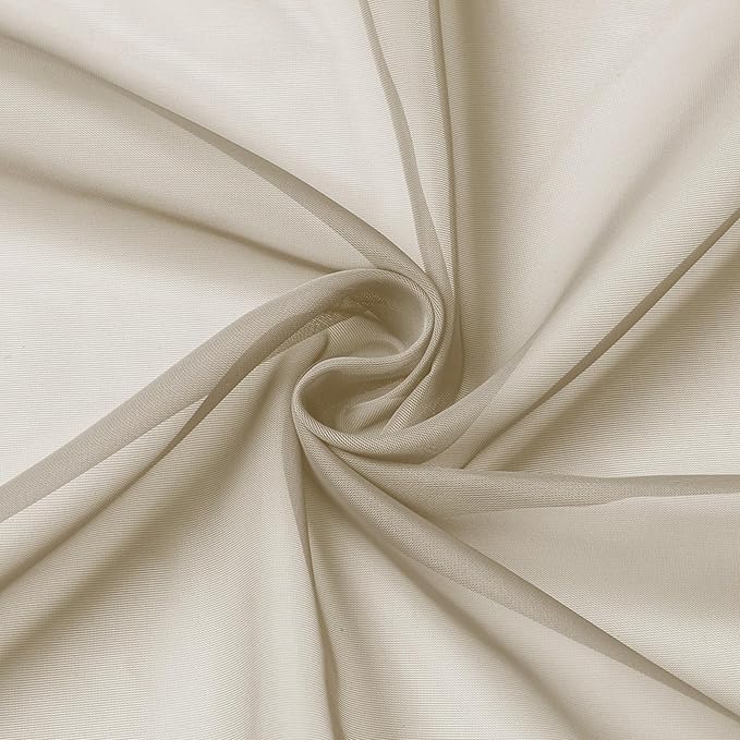 Aiyufeng Taupe Sheer Curtains 84 Inches Long 2 Panels Set, Semi Transparent Voile Rod Pocket Sheer Window Drapes for Bedroom Bed Canopy Living Room Dining Wedding Party Backdrop, 40W x 84L inch