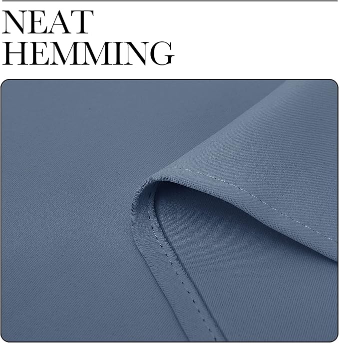 NICETOWN Kitchen Curtains Small Window Curtains & Drapes, Thermal Insulated Solid Grommet Panels for Cupboard, Loft, Cafe, Dining Room (Stone Blue, 34" W x 48" L, 2PCs)