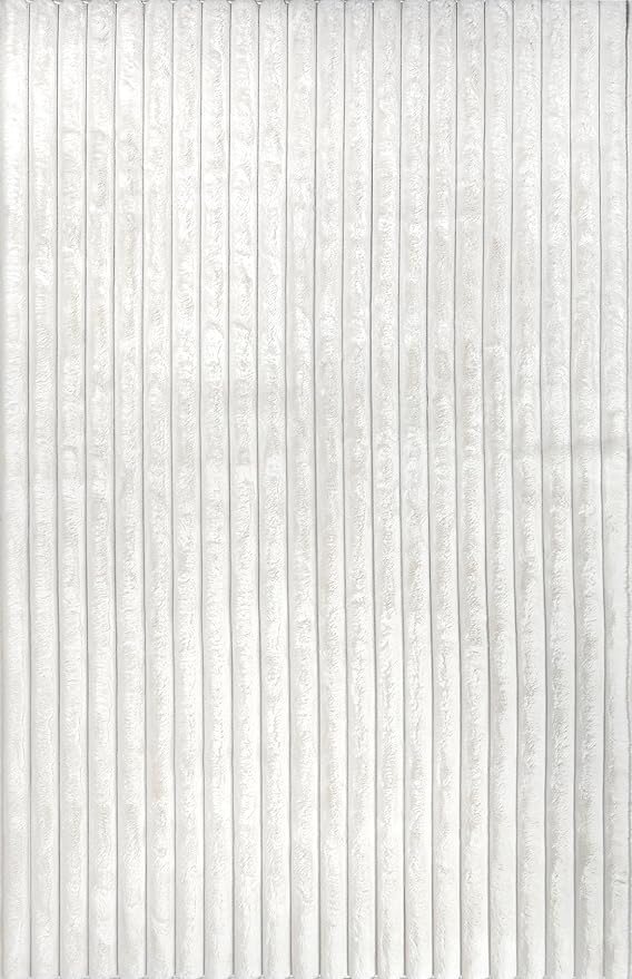 Nuloom SuperiorWash Collection Kai Off-White, 3'9" x 6', Fluffy and Cozy, High Traffic, Stain Resistant, Easy Clean, Durable Washable Area Rug for Bedroom, Living Room, Dining, Den, Foyer, Entryway