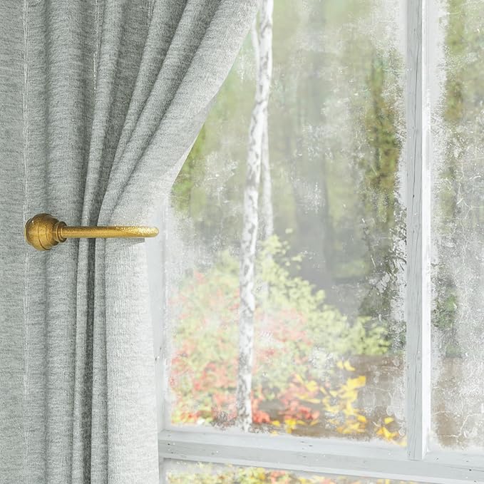 Hion Curtain Holdbacks Gold 2pcs, Curtain Tiebacks Wall Mounted Curtain Hooks Holders for Drapes