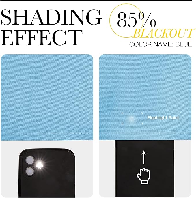 NICETOWN Blue Room Darkening Panels - Nursery & Infant Care Drapes, Extra Long 95 inches Length Curtains for Patio Door/Dining Room (2 Pieces, 42 inches Wide)
