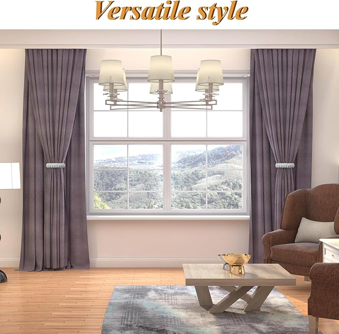 Ptwola 2 Pack Braided Curtain Tiebacks Boho Elegant Rustic Curtain Holdbacks Tie Backs Holders Set Simple Light Weight Drapes Decorative Accessories Handmade for Home Office Bedroom Window (2, Grey)