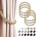 NICEEC 6 Pack Strong Magnetic Curtain Tiebacks Modern Simple Style Drape Tie Backs Convenient Decorative Weave Rope Curtain Holdbacks for Thin or Thick Home & Office Window Draperies (Bronze)