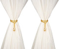 SUQ I OME 2 Pack of Luxury Crystal Beaded Magnetic Curtain Tieback and Holdback Curtain Clips Curtain Buckle Curtain Holder Blingbling Curtain Holdbacks for Drapes,Champagne