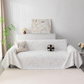 MYSKY HOME Couch Covers for 3 Cushion Couch Sofa, Sectional Couch Cover L Shape Chenille Couch Cushion Covers for Pets, Furniture Protector Cover for Dogs, Kids, 71"X150", White