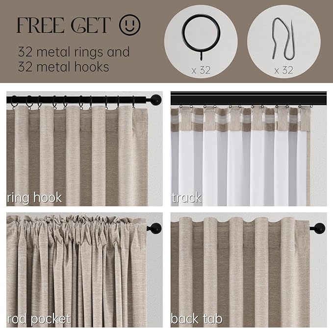 Topfinel 108 Inch Curtains 2 Panel Set Boho Brown Modern Decorative Dark Out Curtains for Bedroom Heat and Cold Blocking Window Coverings 9FT High Ceiling Extra Long Drapes for Living Room with Hooks