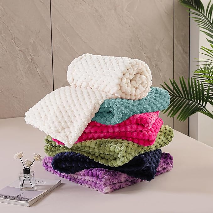 Exclusivo Mezcla Fleece Queen Blanket for Bed, Extra Large Fuzzy Celadon Bed Blankets, Soft Cozy Plush Sofa Throws for All Seasons, 90x90 Inches