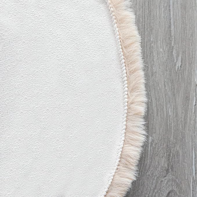 ORINOVA Shag Polyester Bunny Washable Fluffy Rug Runners for Hallways Camel Plush Area Rugs for Living Room Bedroom Sheepskin Rug 2x6 Shaped Nursery Rugs