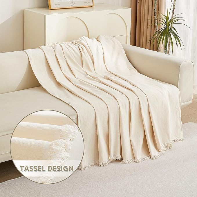 MYSKY HOME Sofa Covers Couch Cover Chenille Sofa Cover Sectional Couch Covers for 2 Cushion Couch Sofa Living Room Futon L Shaped Sofa Slipcovers for Dogs and Pets, Beige, 71"x 134"