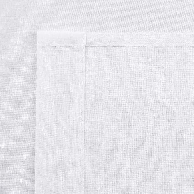 DWCN Sheer White Curtains 95 inch Length 2 Panels, Elegant Rod Pocket Solid Color Window Treatments, Thin Voile Sheer Drapes with Light Filtering for Bedroom/Living Room, 2pcs, Each W42 x L95