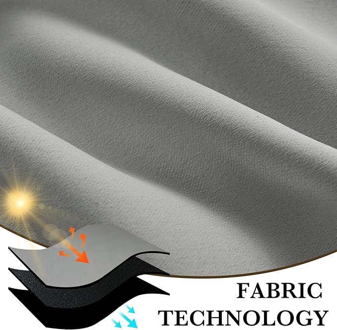 RYB HOME 100% Blackout Basement Curtains 24 inches Long, Heat & UV Blocking Total Room Darkening Noise Reducing Curtains for Bathroom RV Campers, Sliver Grey, 2 Panels Set