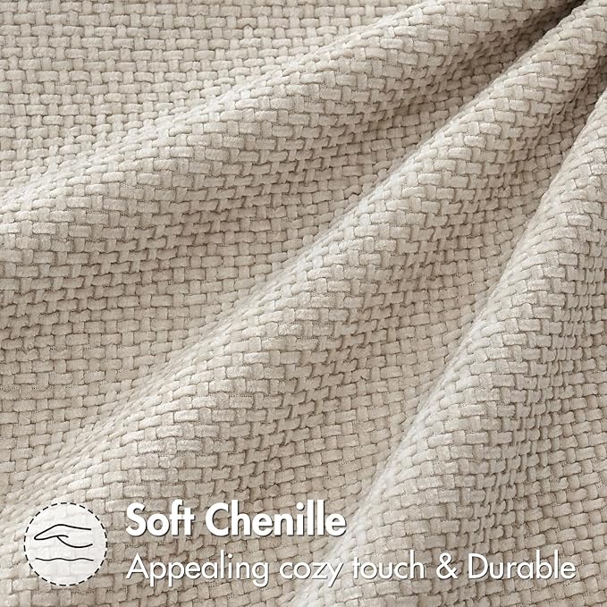 MIULEE Pack of 2 Couch Throw Pillow Covers 20x20 Inch Neutral Beige Modern Boho Accent Decorative Pillow Covers Soft Chenille Farmhouse Cushion Covers for Home Decor Bed Sofa Living Room