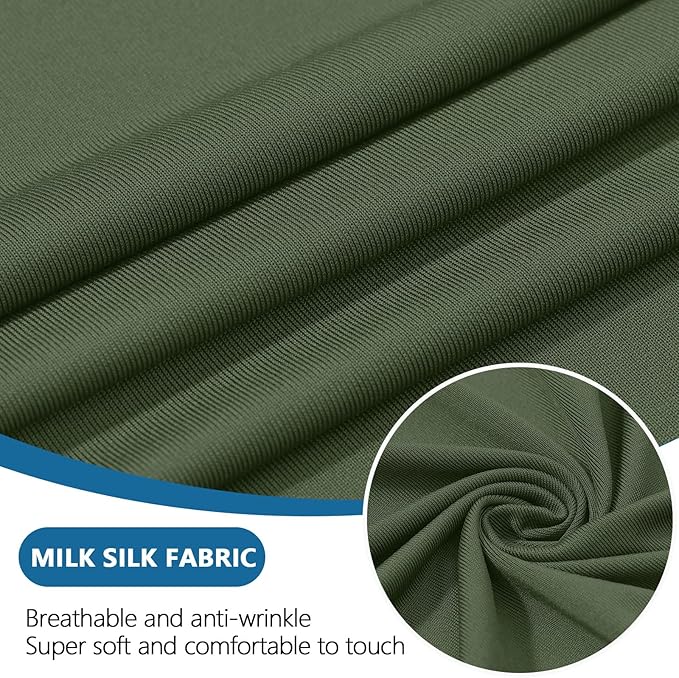 hyha Milk Silk Couch Cushion Covers, Soft Magic Sofa Covers Washable for 3 Cushion Couch, Stretch Sectional Outdoor Cushion Covers for Patio Furniture with Elastic Bottom(3 Packs, Bronze Green)